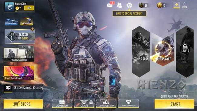 Call of Duty Mobile Main Menu